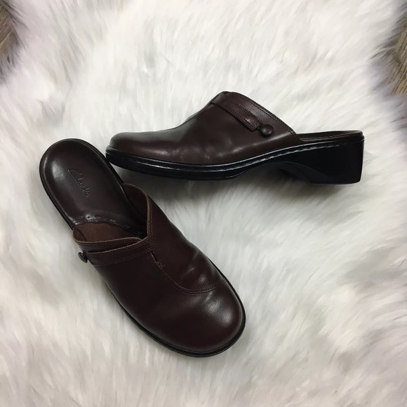 clarks slip on mules